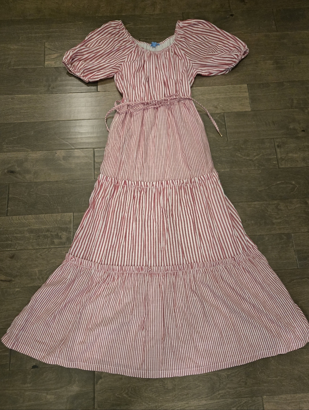 Draper James Pink and White Striped Maxi Dress